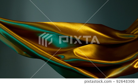 Satin cloth flowing by wind, freeze motion 92648306