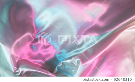 Pastel color transparent silk fabric flowing by wind, freeze motion 92648310