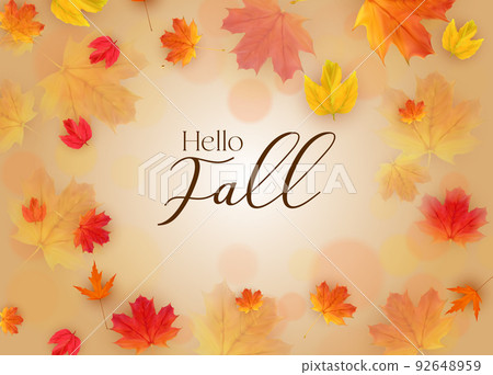 Orange Natura Hellol Fall Card. Vector Illustration Orange Natura Hellol Fall Card. Vector Illustration 92648959