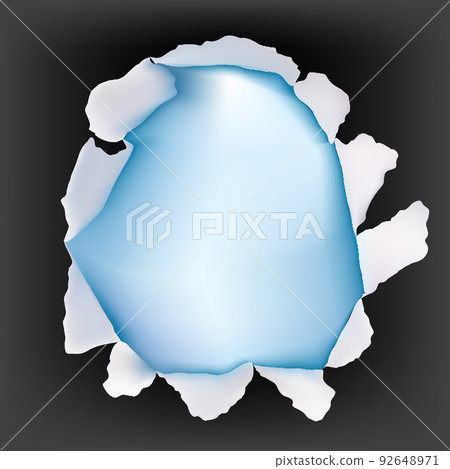 Blue Paper Torn Hole. Vector Illustration Blue Paper Torn Hole. Vector Illustration 92648971