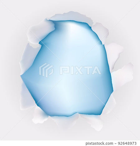 Blue Paper Torn Hole. Vector Illustration Blue Paper Torn Hole. Vector Illustration 92648973