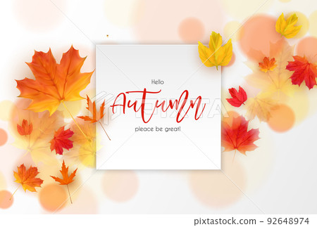 Orange Natural Autumn Sale Card. Vector Illustration Orange Natural Autumn Sale Card. Vector Illustration 92648974