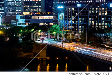 Downtown Austin Texas skyline and Colorado river 92649071
