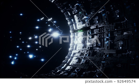 Space futuristic base with ships traffic. Futuristic concept. 3d rendering. Space futuristic base with ships traffic. Futuristic concept. 3d rendering. 92649574