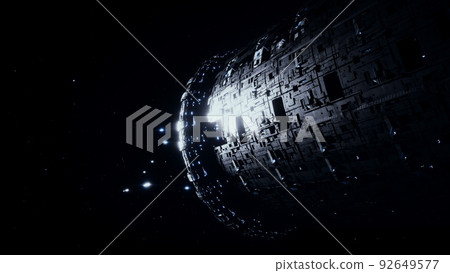 Space futuristic base with ships traffic. Futuristic concept. 3d rendering. Space futuristic base with ships traffic. Futuristic concept. 3d rendering. 92649577