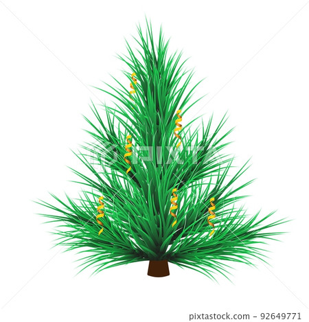 New Year's Pine with serpentine. Vector cartoon illustration. New Year's Pine with serpentine. Vector cartoon illustration. 92649771