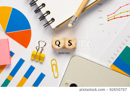 Concept business marketing acronym QS or Quality Score Concept business marketing acronym QS or Quality Score 92650787