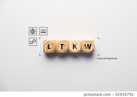 Concept business marketing acronym LTKW or Long Tail Keywords 92650792
