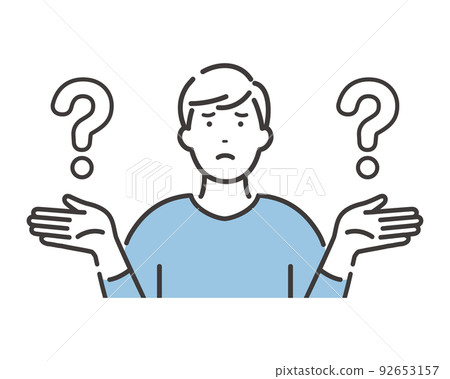 A young man to compare, an expression troubled by a choice A young man to compare, an expression troubled by a choice 92653157