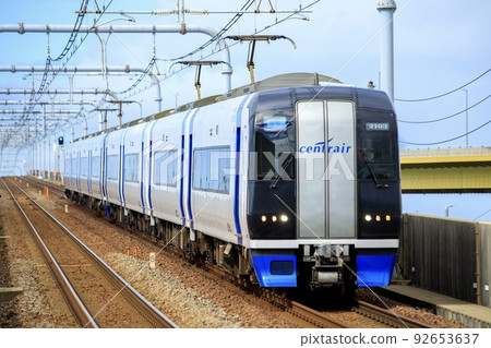 Chubu Centrair International Airport Meitetsu Series 2000 Mu-Sky trains running on the airport line Chubu Centrair International Airport Meitetsu Series 2000 Mu-Sky trains running on the airport line 92653637