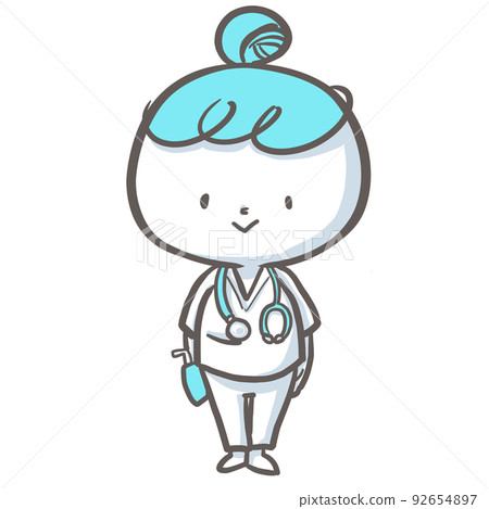 Standing nurse white coat version 92654897