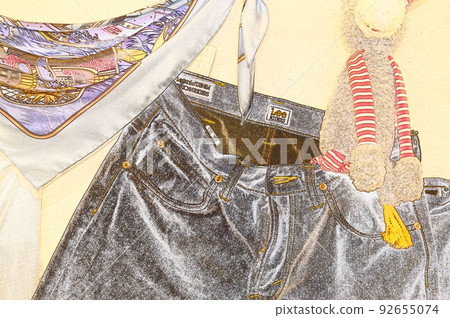 Illustration of natural materials Jeans 2 92655074