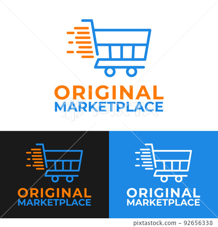 Shopping Cart Marketplace Logo Design Template 92656338