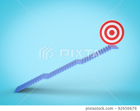 Business target with stairs lead to dartboard Business target with stairs lead to dartboard 92656678