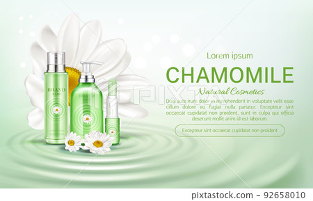 Chamomile eco cosmetics bottles mock up banner 92658010