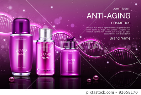 Anti aging cosmetics tubes and cream jar mock up 92658170