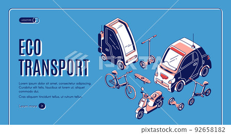 Eco transport isometric landing friendly energy Eco transport isometric landing friendly energy 92658182