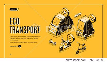 Eco transport isometric landing friendly energy Eco transport isometric landing friendly energy 92658186