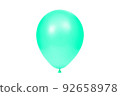 Green balloon isolated on white background. Template for postcard, banner, poster, web design. Festive decoration for celebrations and birthday. High resolution photo. 92658978