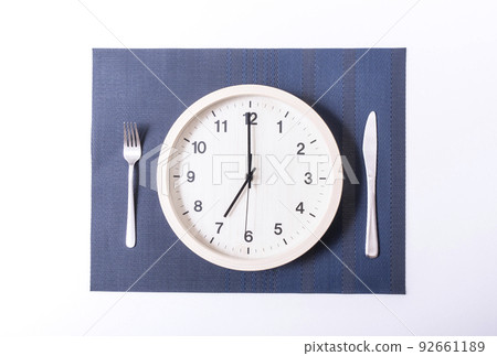 Mealtime Dietary habits Clock Time Image material Background 92661189
