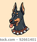 Hand drawn cute doberman illustration 92661401