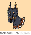 Hand drawn cute doberman illustration 92661402