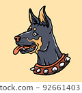 Hand drawn cute doberman illustration 92661403