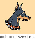 Hand drawn cute doberman illustration 92661404