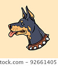 Hand drawn cute doberman illustration 92661405