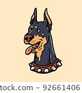 Hand drawn cute doberman illustration 92661406