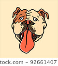 Hand drawn Cute bulldog illustration 92661407