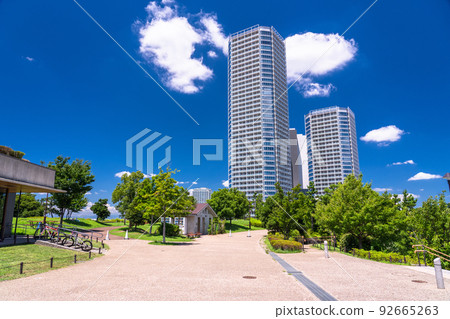 "Tokyo" The cityscape of Futako Tamagawa and the scenery of the tower apartment 92665263
