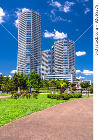 "Tokyo" The cityscape of Futako Tamagawa and the scenery of the tower apartment 92665278