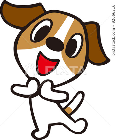 Jack Russell Terrier dog happy pose with hands together Jack Russell Terrier dog happy pose with hands together 92666216
