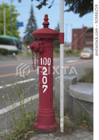 Fire hydrant along Chuo-dori in Otaru city Fire hydrant along Chuo-dori in Otaru city 92666259