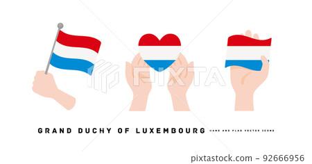 [Luxembourg] hand and flag icon vector illustration 92666956