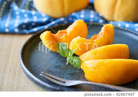 yellow peach cut yellow peach cut 92667497