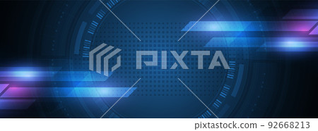 Abstract circle digital background with geometric design and digital network Abstract circle digital background with geometric design and digital network 92668213