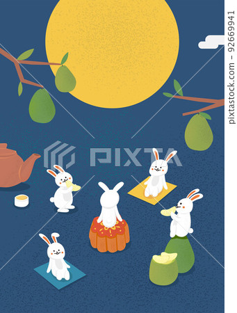 translation - happy Mid-Autumn Festival, Moon Festival 92669941