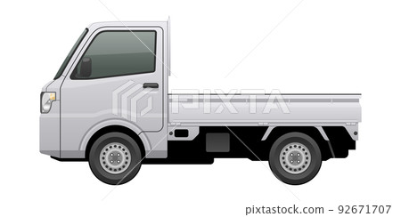 從側面看到的汽車插圖（輕型卡車） 92671707