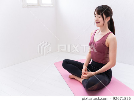 Woman yoga stretch Woman yoga stretch 92671856
