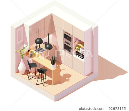 Vector isometric small kitchen room 92672155