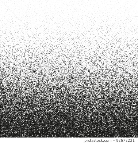 Stipple pattern, dotted geometric background. Stippling, dotwork drawing, shading using dots. Pixel disintegration, random halftone effect. White noise grainy texture. Vector illustration 92672221