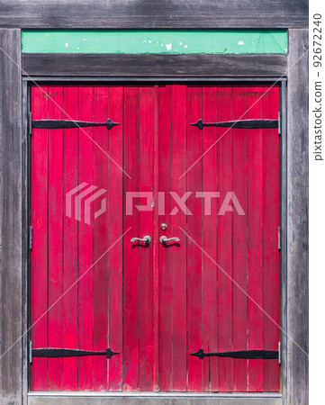 Sightseeing spot scenery wooden door background material Sightseeing spot scenery wooden door background material 92672240