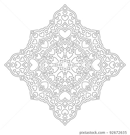 Valentine coloring book art with single pattern Valentine coloring book art with single pattern 92672635