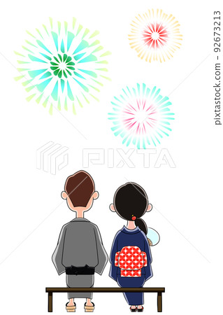 兩人煙花匯演（後視圖） 92673213