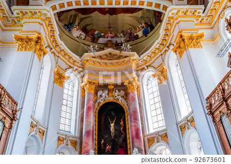 interiors of Wiblingen abbey, bavaria, germany 92673601