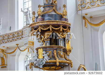interiors of Wiblingen abbey, bavaria, germany 92673602