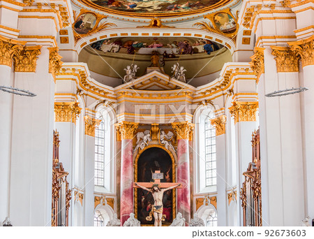 interiors of Wiblingen abbey, bavaria, germany 92673603