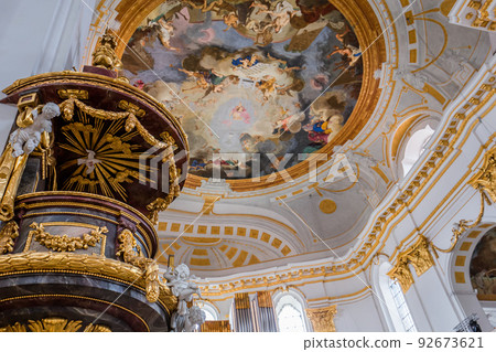interiors of Wiblingen abbey, bavaria, germany 92673621